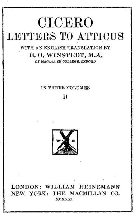 Cicero: Letters to Atticus, Vol. 2 of 3 by Marcus Tullius Cicero | BookFusion