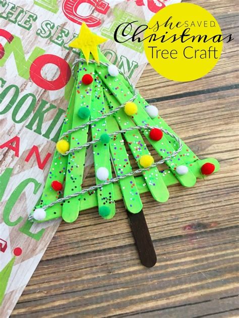 Simple Popsicle Christmas Tree Craft Project - She Saved