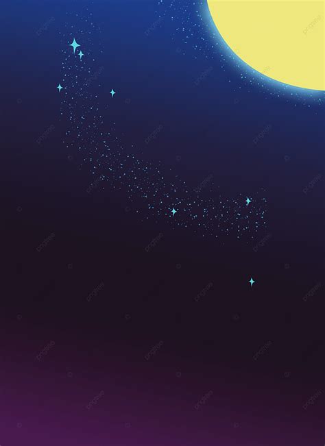 Hand Painted Romantic Night Sky Stars Moon Background Wallpaper Image For Free Download - Pngtree