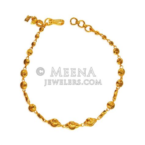 22k Gold Bracelet - brla23012 - 22k Gold fancy Bracelet. Bracelet is beaded with gold balls in ...