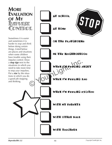 Impulse Control Worksheets Printable For Kids | Ronald Worksheets