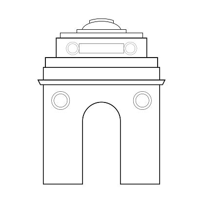 India Gate Outline Stock Illustration - Download Image Now ...