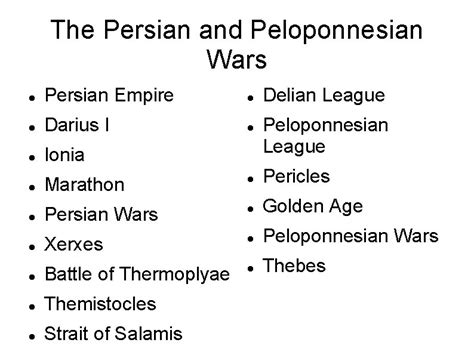 The Persian and Peloponnesian Wars Persian Empire Darius