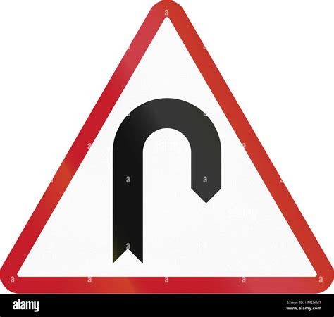 Road sign in the Philippines - Hairpin Bend Stock Photo - Alamy