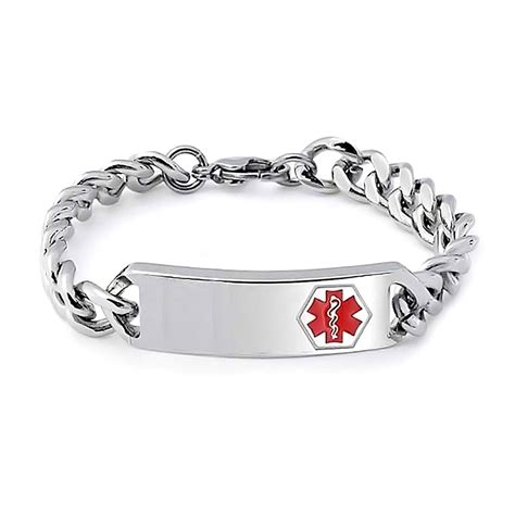 Bling Jewelry Personalized Medical Identification Doctors Medical Alert ID Bracelet Silver Tone ...