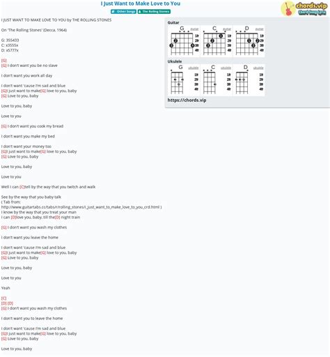 Hợp âm: I Just Want to Make Love to You - cảm âm, tab guitar, ukulele ...