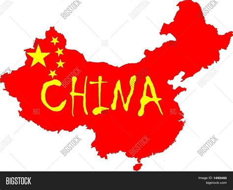 China Flag Map Image & Photo (Free Trial) | Bigstock