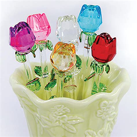 Exquisite Glass Roses S/6