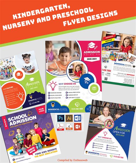 Kindergarten, Preschool and Kids Flyer and Brochure Design Templates ...