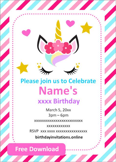 FREE Printable Girl birthday invitations Templates | Party Invitation