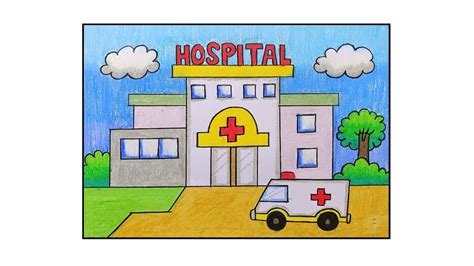 Hospital Drawing Tutorial - Learn How to Draw a Hospital Step by Step