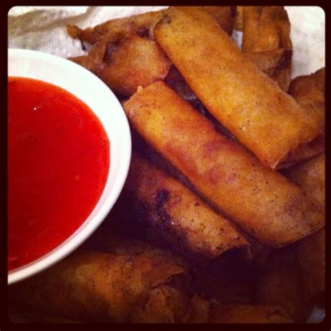 Lumpia with sweet and sour sauce! | Food lover, Sweet and sour sauce, Food