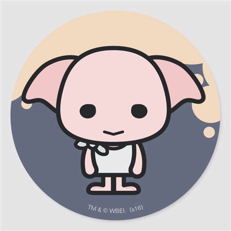 Dobby Cartoon Character Art Classic Round Sticker | Zazzle | Harry ...