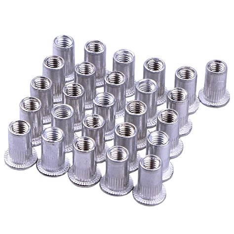 Amazon.com: Aluminum Flat Head M8 Rivet Nut Rivnut Insert Nutsert 8mm (Pack of 25) : Industrial ...