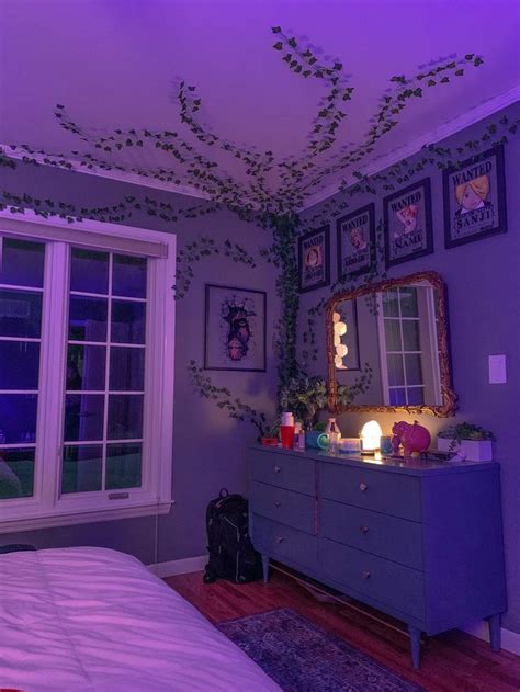 Anime aesthetic room | Purple room decor, Room makeover bedroom, Bedroom makeover