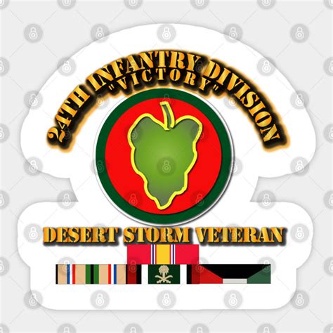 Army - 24th Infantry Division - Desert Storm Veteran - Div - Sticker ...