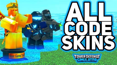 ALL CODE SKINS - Tower Defense Simulator - YouTube