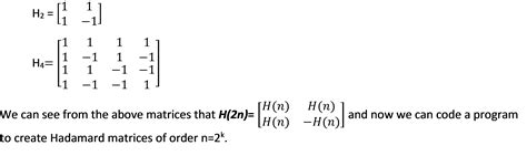 Hadamard Matrix In C++ - CodeSpeedy