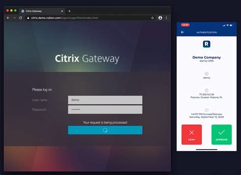 Example of MFA login to Citrix Gateway - Rublon User Guide