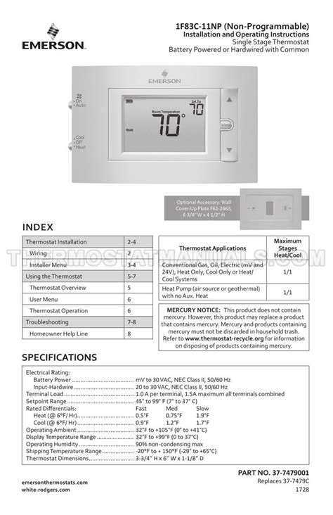 Emerson Programmable Thermostat Manual