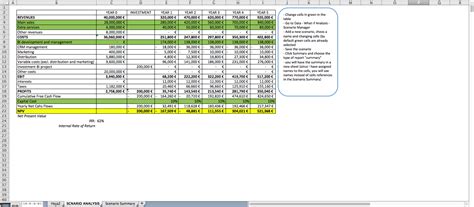 Scenario Analysis Excel Template - Eloquens