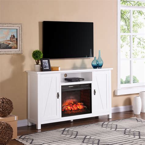 Alford Farmhouse Style Electric Fireplace TV Stand, For TV's up to 56", White - Walmart.com