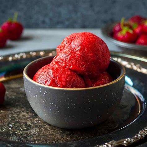 Strawberry Sorbet Recipe - Naturally Sweetened, 3 Ingredients!