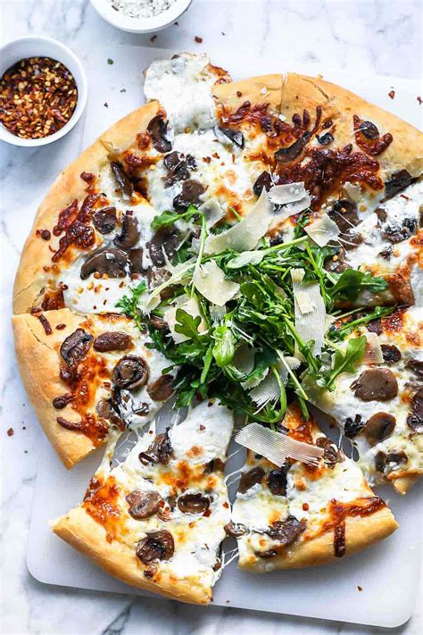 Truffled Mushroom Pizza Recipe | foodiecrush.com