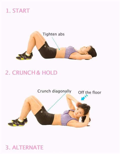 How to do oblique crunches exercise | Exercise for Six Pack Abs | Crunches workout, Abs workout ...