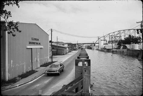 Morgan City, Louisiana - Floodwall modified with mud boxes for 1973 flood | Morgan city ...