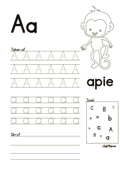 Leer Alfabet, Afrikaans Alphabet Kindergarten, Alphabet Activities Preschool, Numbers Preschool ...