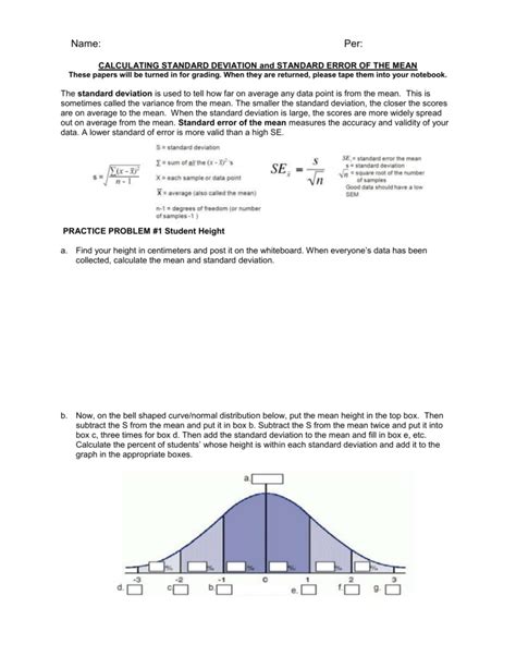 Standard Deviation Worksheet With Answers Pdf — db-excel.com