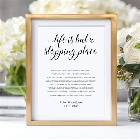 Life Is But A Stopping Place Memorial Poem Poster | Zazzle | Memorial poems, Funeral poems ...