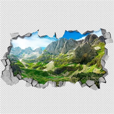 Green Mountains 3D Wallpaper - Moonwallstickers.com