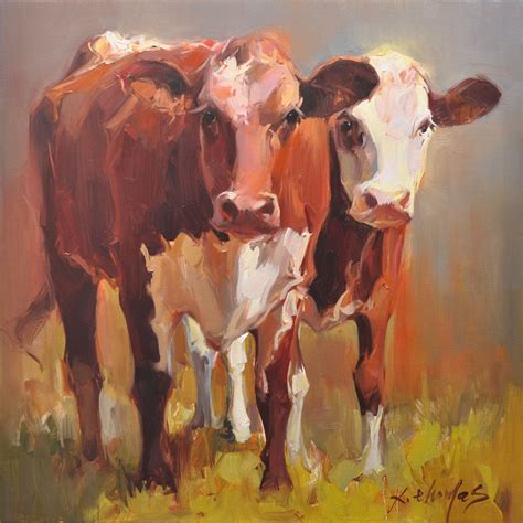 Original oil Painting/Stretch frame art/Furniture decoration /cow ...