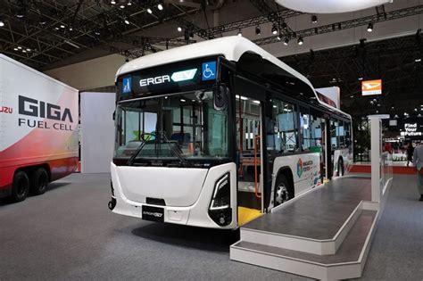 Isuzu unveils the Erga EV bus as the world’s first battery-electric flat-floor route bus ...