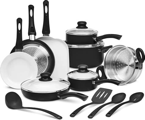 Amazon.com: Ivation Ceramic Cookware | 16-Piece Nonstick Cookware Set ...