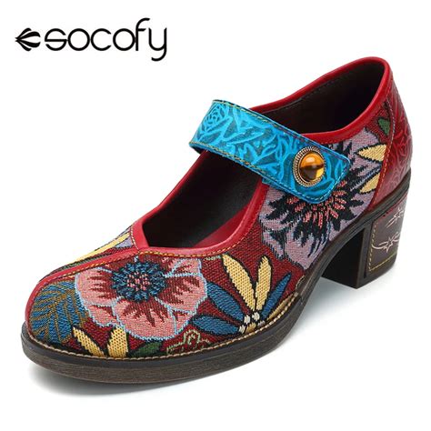 Aliexpress.com : Buy Socofy Canvas Retro Mary Jane Shoes Woman Pumps ...