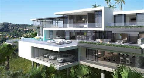 Two Modern Mansions on Sunset Plaza Drive in LA (6) | Bi̇na cephesi̇ ...