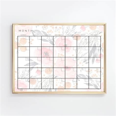 Dry Erase Calendar - Etsy