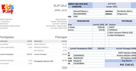 Contoh Slip Gaji, Butiran Penting & Cara Buat Slip Gaji Sendiri