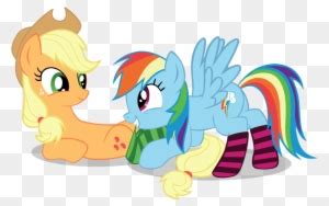 Rainbow Dash And Applejack Kiss