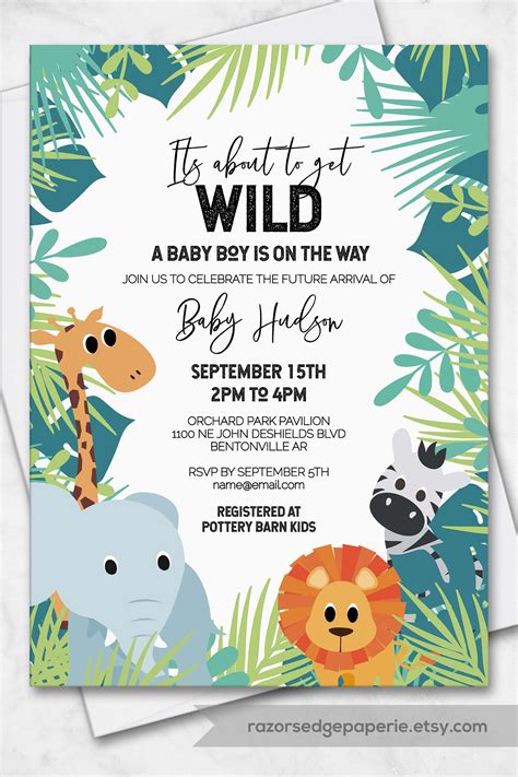 safari baby shower invitations boy - Rosette Purdy