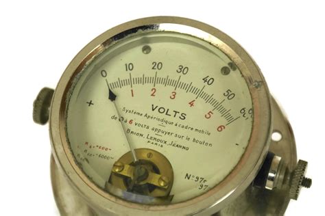 French Voltmeter by Brion and Leroux. Antique Electrical Instrument. Electronic accessory ...