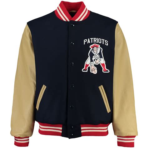 Mitchell & Ness New England Patriots Navy NFL Wool/Leather Varsity Jacket