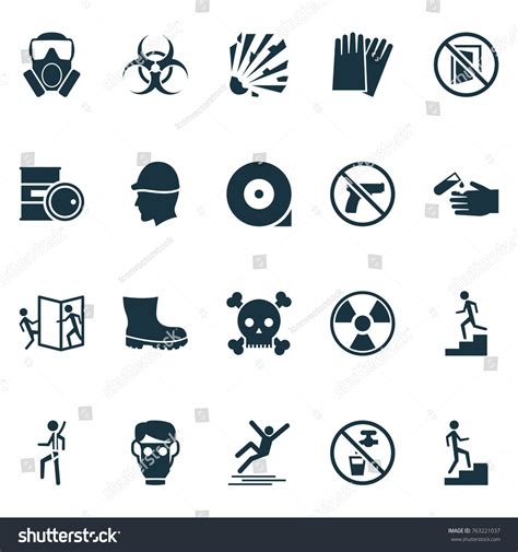 Safety Icons Set Chemical Storage No: vector de stock (libre de regalías) 763221037 | Shutterstock