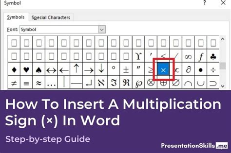 How To Insert A Multiplication Sign (×) In Word - PresentationSkills.me