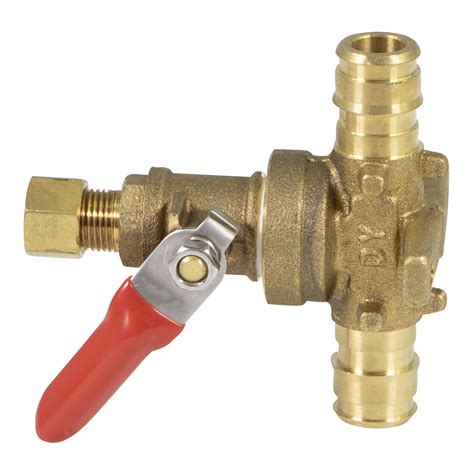 Midline Valve Ice Maker/ Humidifier Shut Off Valve with Drop Ears; PEX ...