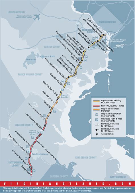 Proposed Expansion of I-95-395 HOV-Bus-Hot Lanes Map - Washington DC ...