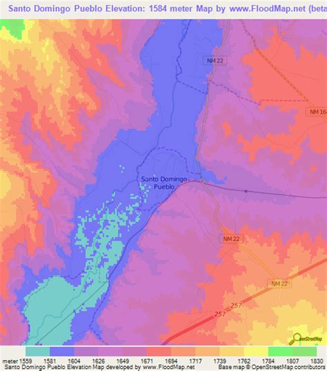 Elevation of Santo Domingo Pueblo,US Elevation Map, Topography, Contour